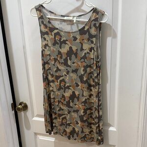 LuLaRoe Camouflage Tank Top - Brown and Tan